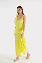 Ponchy Lemon Yellow Dress