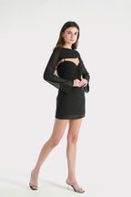 Bashy Black Mini Dress with Removable Top