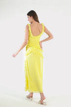 Ponchy Lemon Yellow Dress