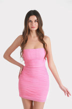 Missonia Carnation Pink Corset Mini Dress