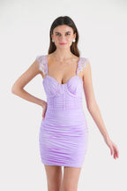 Ventica Purple Corset Mini Dress