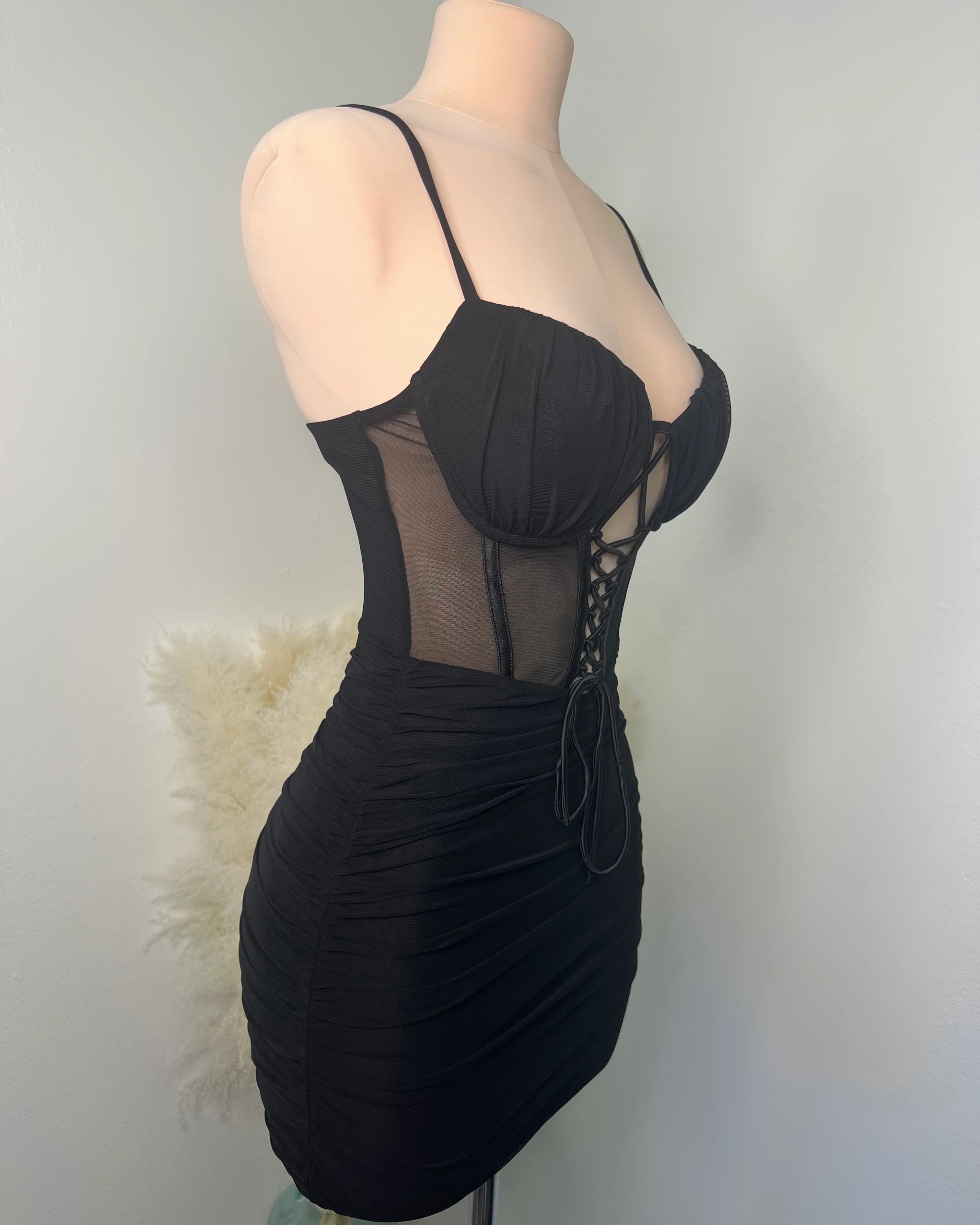 Coco Black Corset Mini Dress