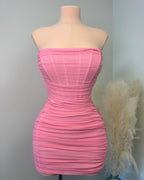 Missonia Carnation Pink Corset Mini Dress