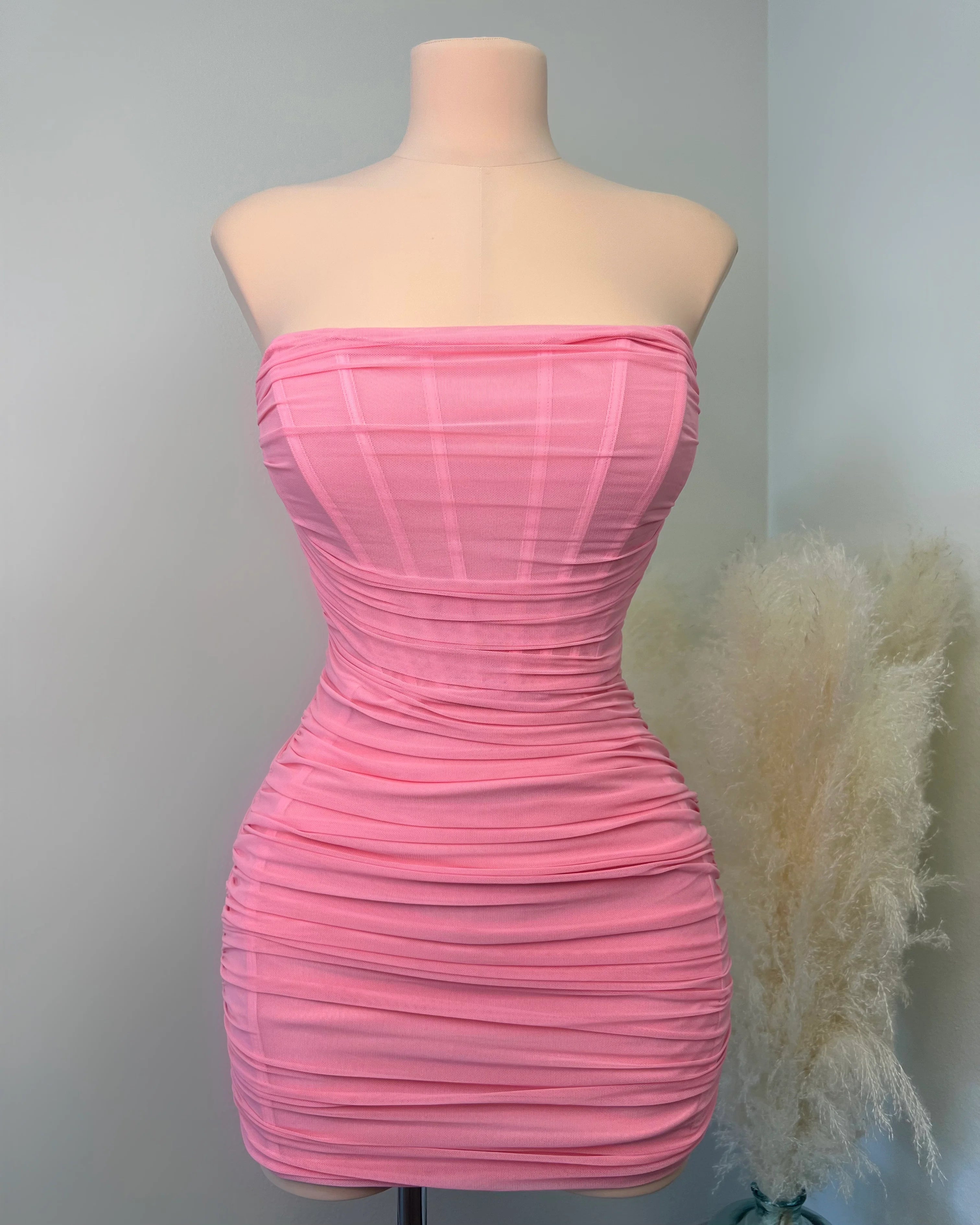 Missonia Carnation Pink Corset Mini Dress