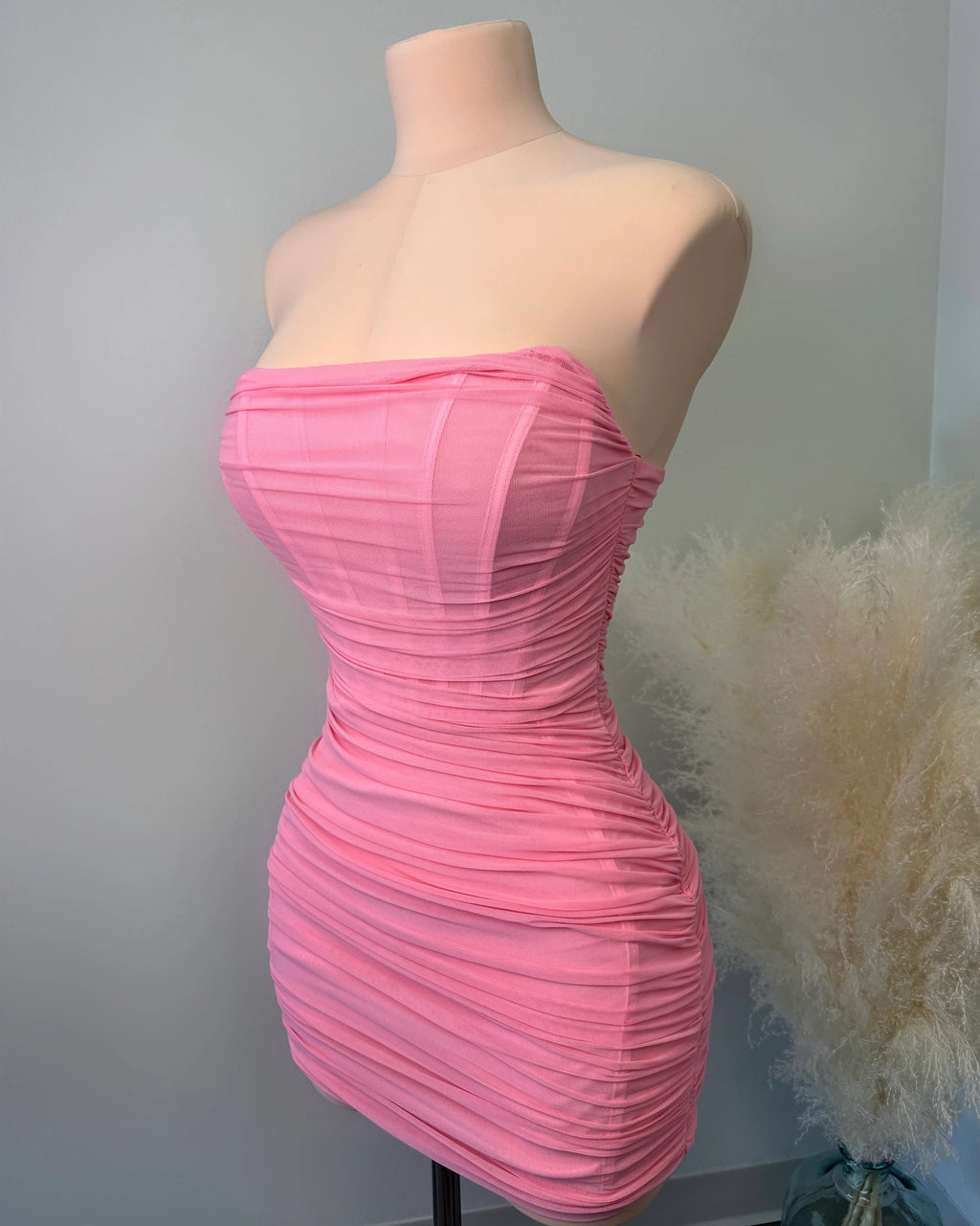 Missonia Carnation Pink Corset Mini Dress